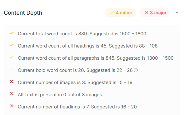 Scalenut content optimizer content depth page