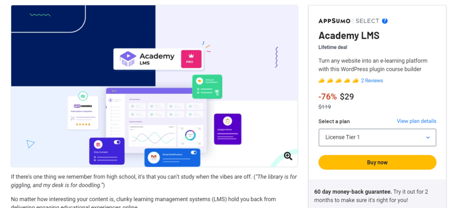 appsumo academy lms lifetime deal