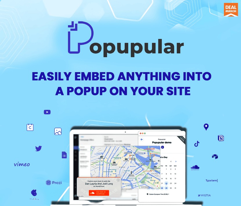 Get the best deal with Easy Embed, a popular tool that allows you to seamlessly embed anything into a popup on your site.
