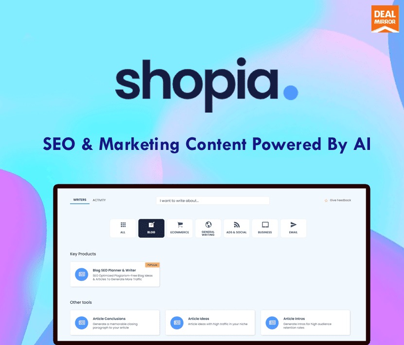 Shopia SEO & marketing content powered by AI, offering the Best DealMirror Black Friday deals.