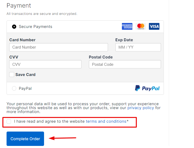 payment page