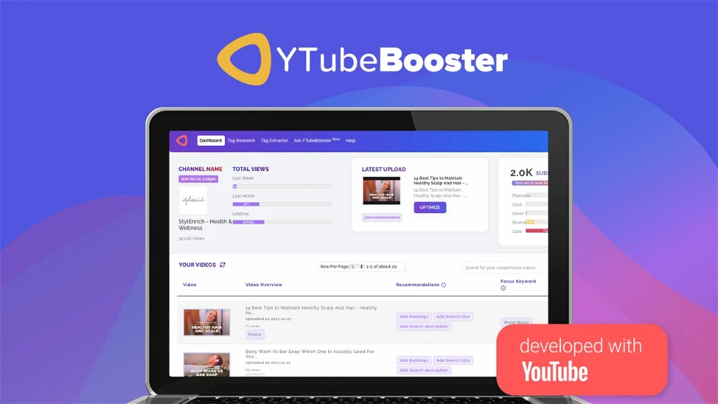 Ytubebooster - best lifetime SEO Tool for youtube