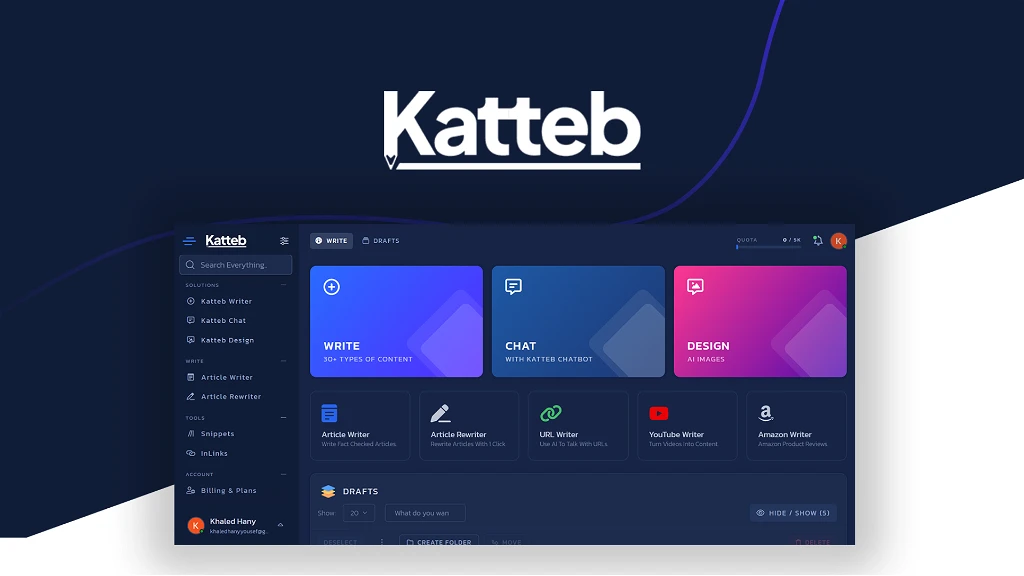 Kateb - a website with the word kateb on it, offering a powerful SEO Tool for Lifetime Deals.