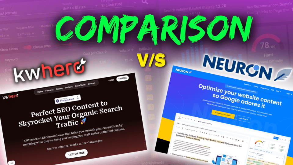 KWHero vs NeuronWriter Comparison – Which 1 Better?